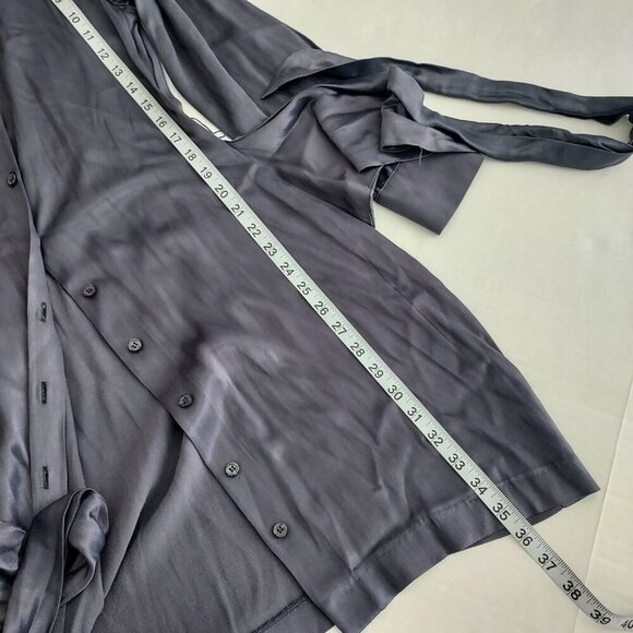 Zara Knotted Satin Effect Shirt Dress in Muted Purple Size Lg - Picture 5 of 8